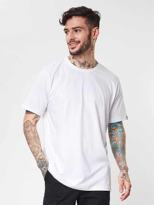 Men s Boxy Fit Solid White T Shirt