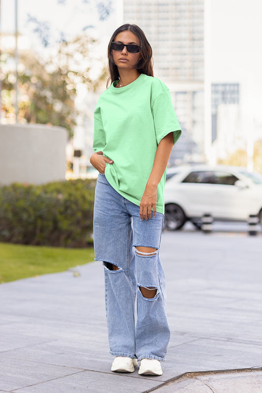 Women's Oversized T-shirt Solid Mint