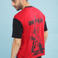 Men's Red Black Oversized T-shirt - Monkey Luffy | Anime