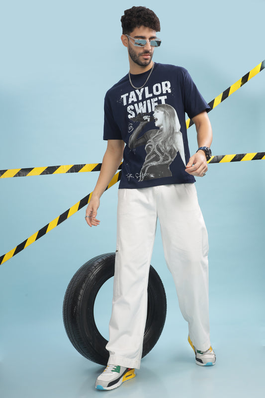 Men's Oversized T-shirt in Navy Blue - Taylor Swift | TPD