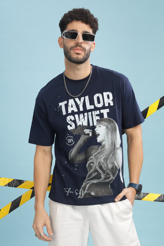 Men's Oversized T-shirt in Navy Blue - Taylor Swift | TPD