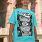 Men's Cyan Oversized T-shirt - Anime Eyes