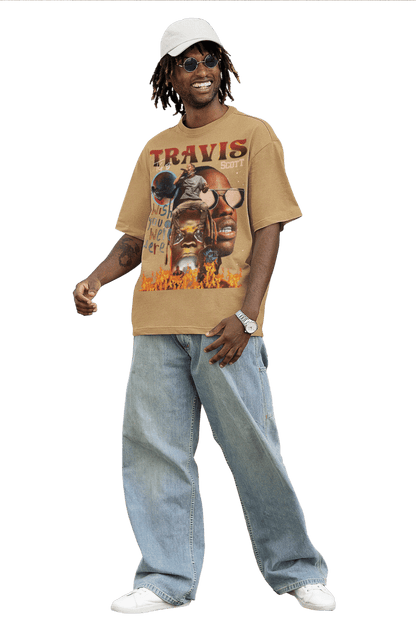 Men's Oversized T-shirt in Beige - Travis Scott Astroworld