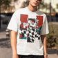 Tanjiro Sword print on white Oversized Tee