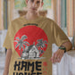 Men's Beige Oversized T-shirt - Kame House