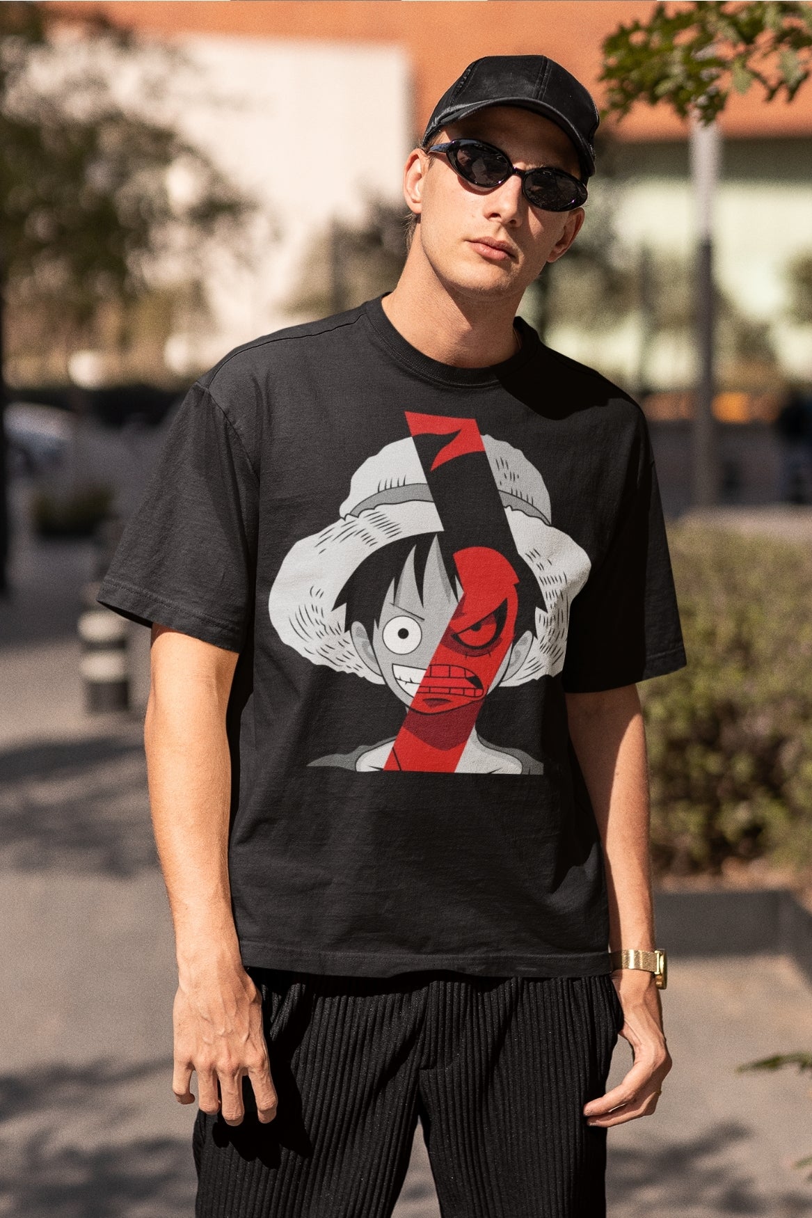 Black Luffy Boxy fit tshirt