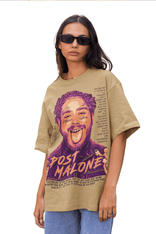 Women's Oversized T-shirt in Beige color - Post Malone