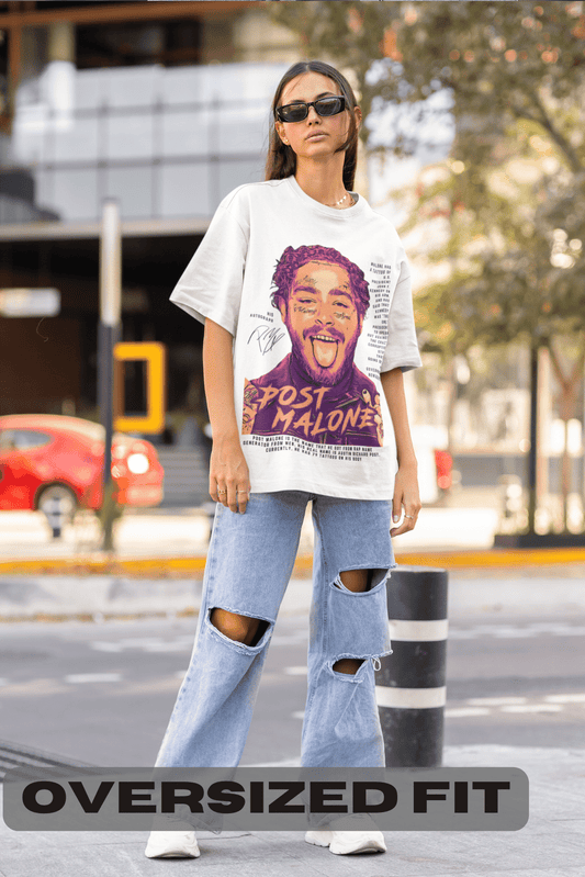 Women's Oversized T-shirt in White color - Post Malone