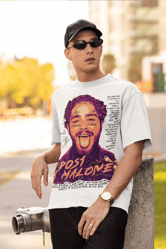 Men's Oversized T-shirt White Color - Post Malone