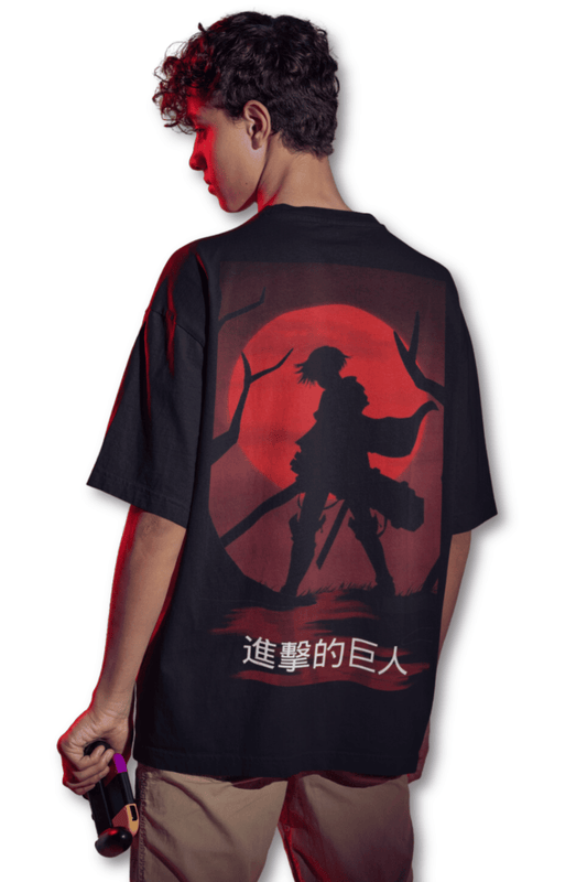 Attack on Titan Black Oversized T-shirt