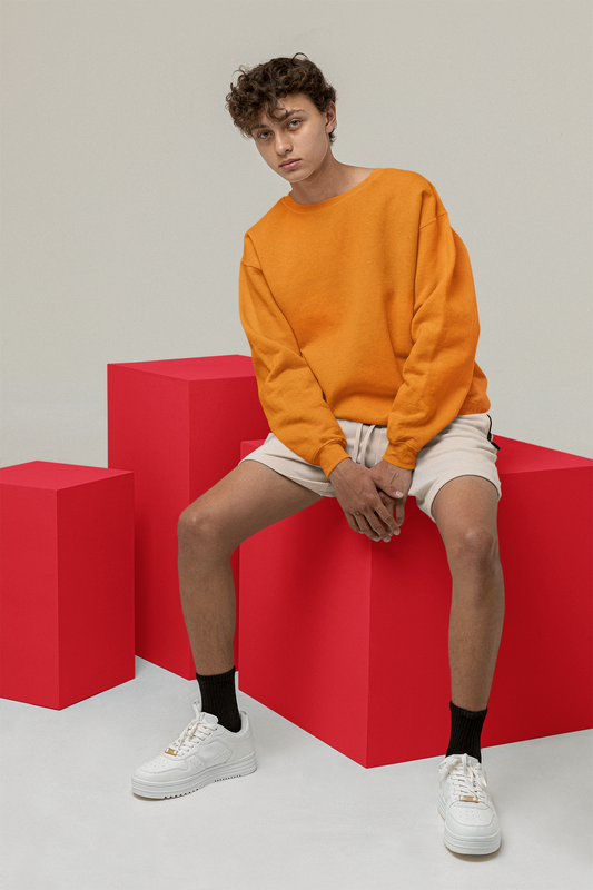 Men's Sweatshirt in Solid Mustard Yellow