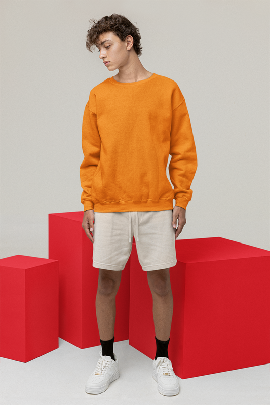 Men's Sweatshirt in Solid Mustard Yellow