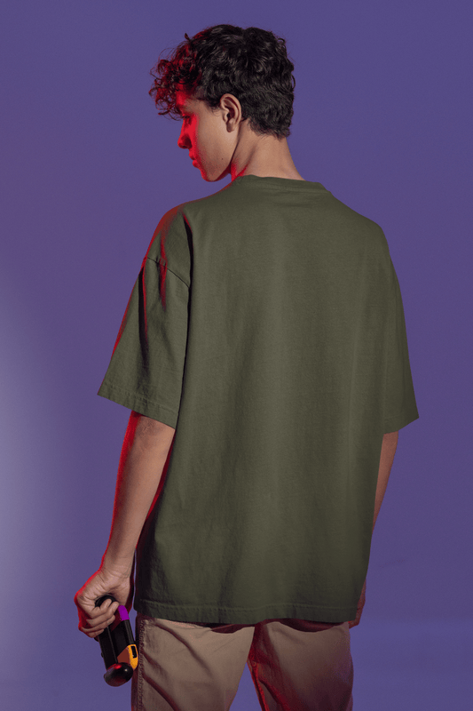 Olive Green Oversized Tee for Men