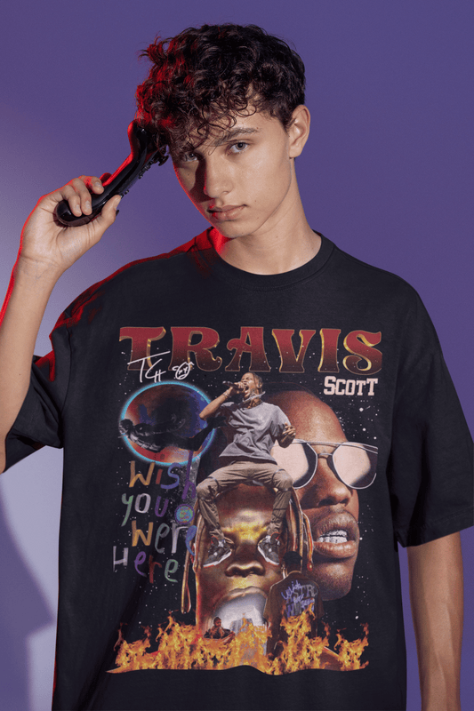 Travis Scott Oversized Tshirt in Black color