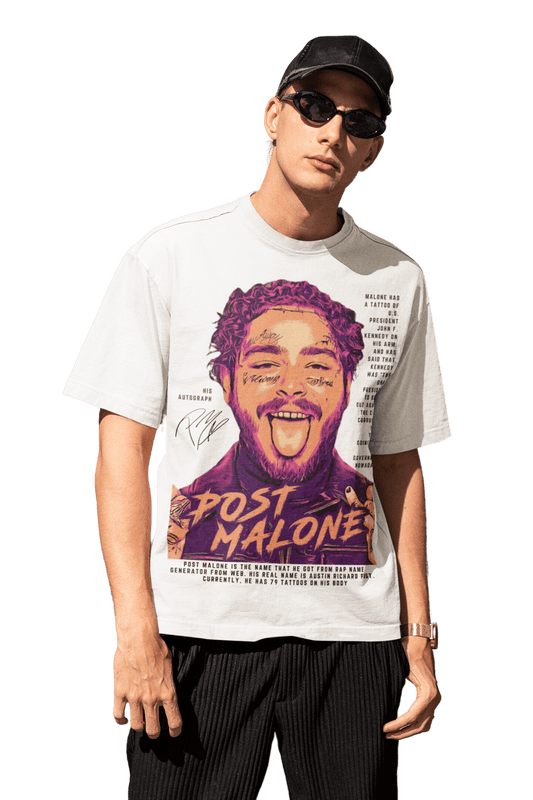 Men's Oversized T-shirt White Color - Post Malone