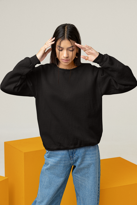 Women's Sweatshirt in Solid Black