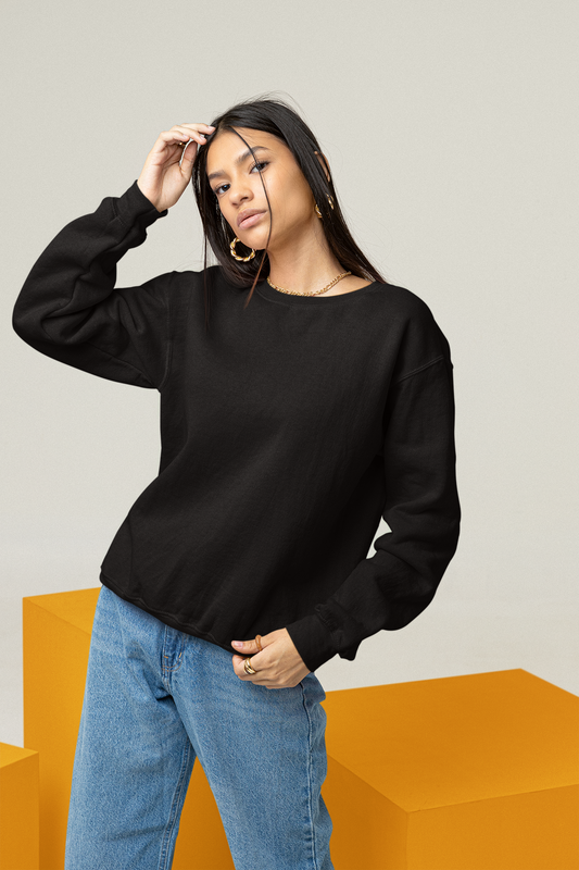 Women's Sweatshirt in Solid Black