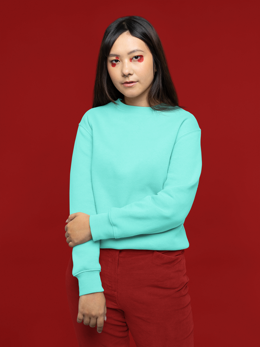 Women's Sweatshirt in Solid Mint