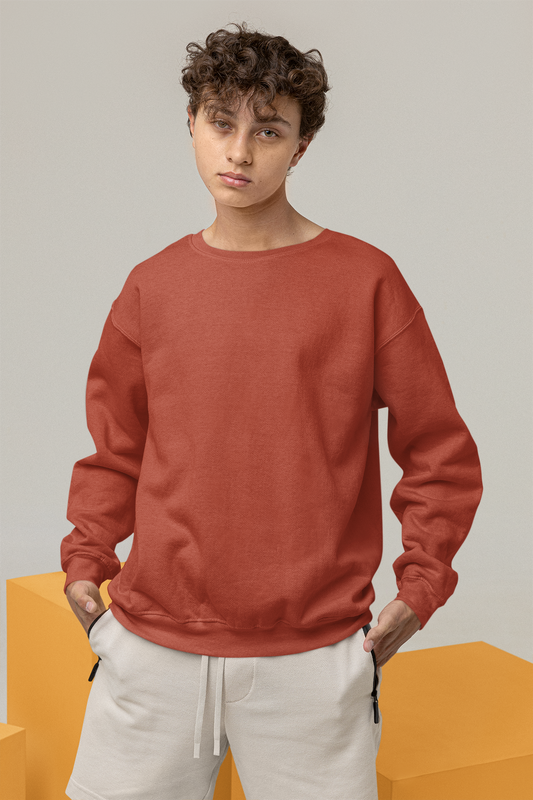 Men's Sweatshirt in Solid Coral