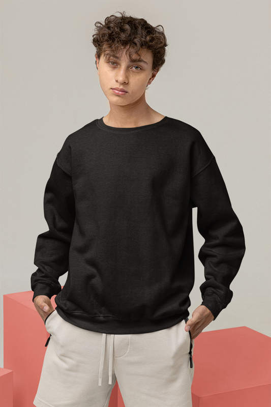 Men's Sweatshirt in Solid Black