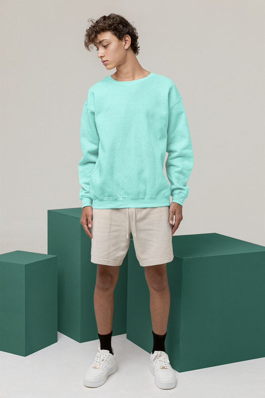 Men's Sweatshirt in Solid Mint