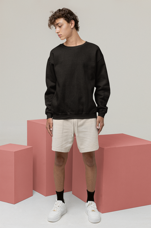 Men's Sweatshirt in Solid Black