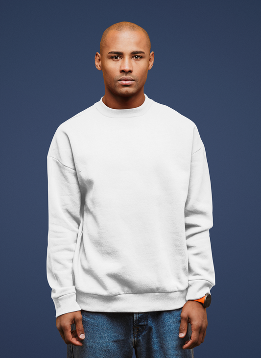 Men's Sweatshirt in Solid White