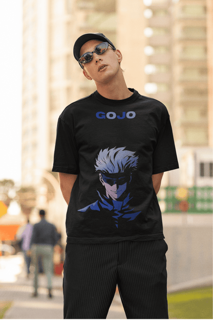 Anime Print Black oversized T-shirt