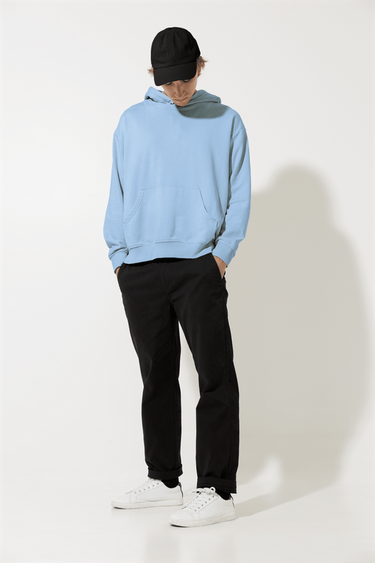 Men's Hooded Sweatshirt in Baby Blue color