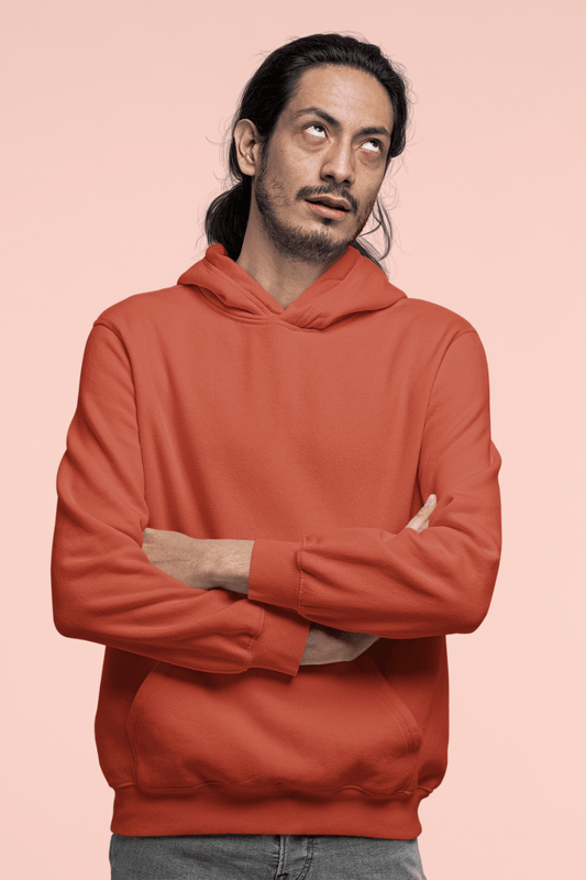 Men's Hooded Sweatshirt in Coral color