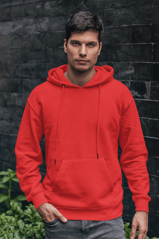 Men's Hooded Sweatshirt in Red color