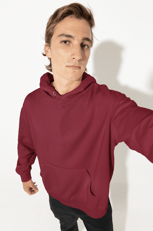 Men's Hoodie in Dark red color