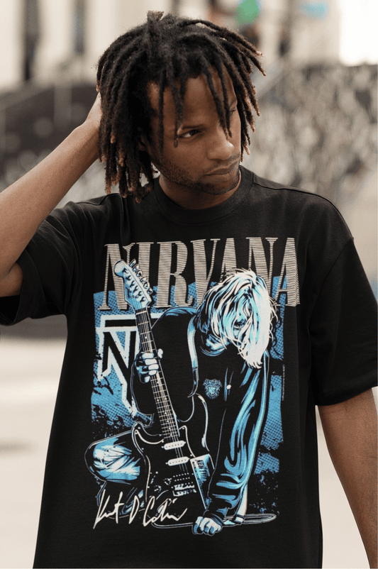 Nirvana Print in Black oversized T-shirt Nirvana Print in Black oversized T-shirt