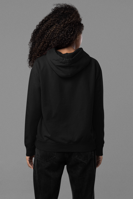 Women's Hooded Sweatshirt in Solid Black CAPTCHA