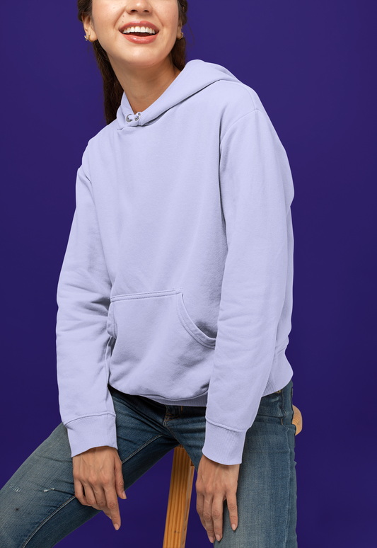 Women's Hooded Sweatshirt in Solid Lavender CAPTCHA