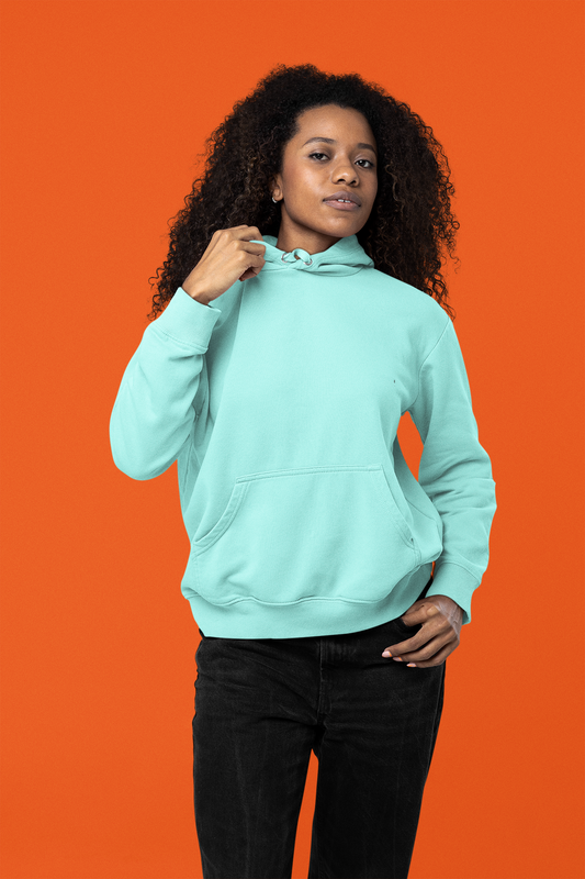 Women's Hooded Sweatshirt in Solid Mint CAPTCHA