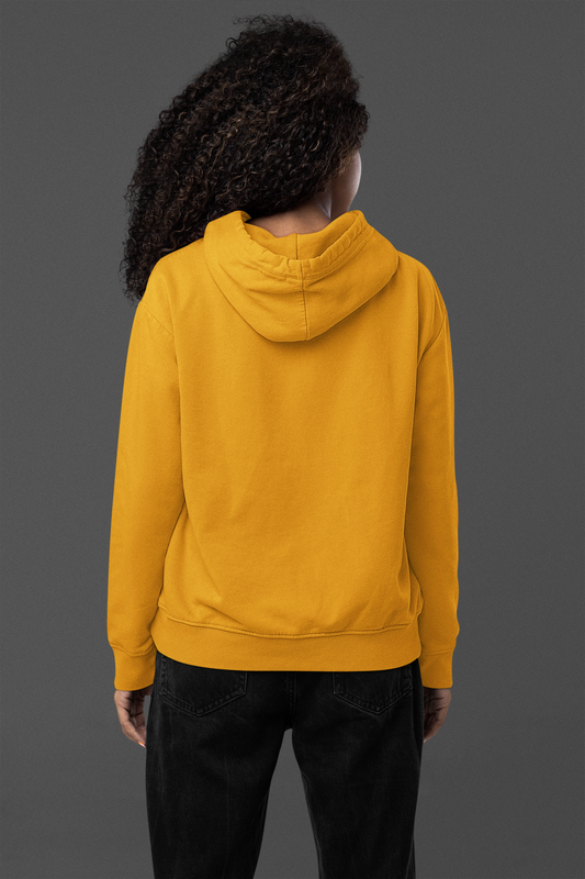 Women's Hooded Sweatshirt in Solid Mustard Yellow CAPTCHA