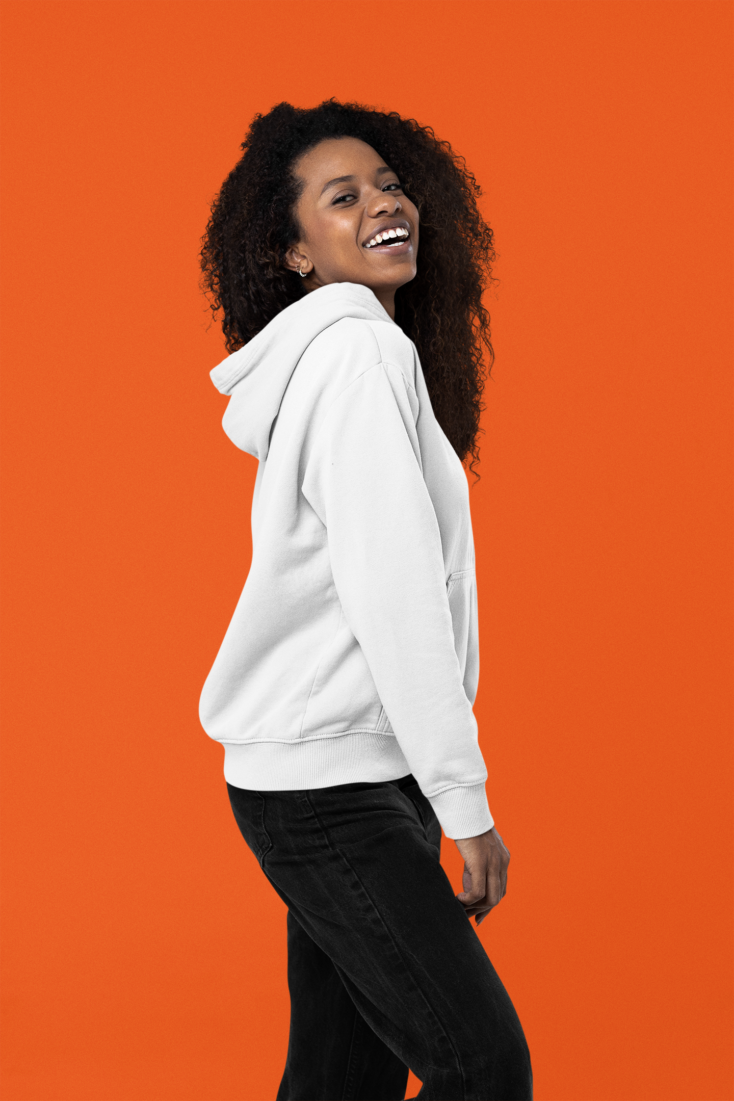 Women's Hooded Sweatshirt in Solid White CAPTCHA