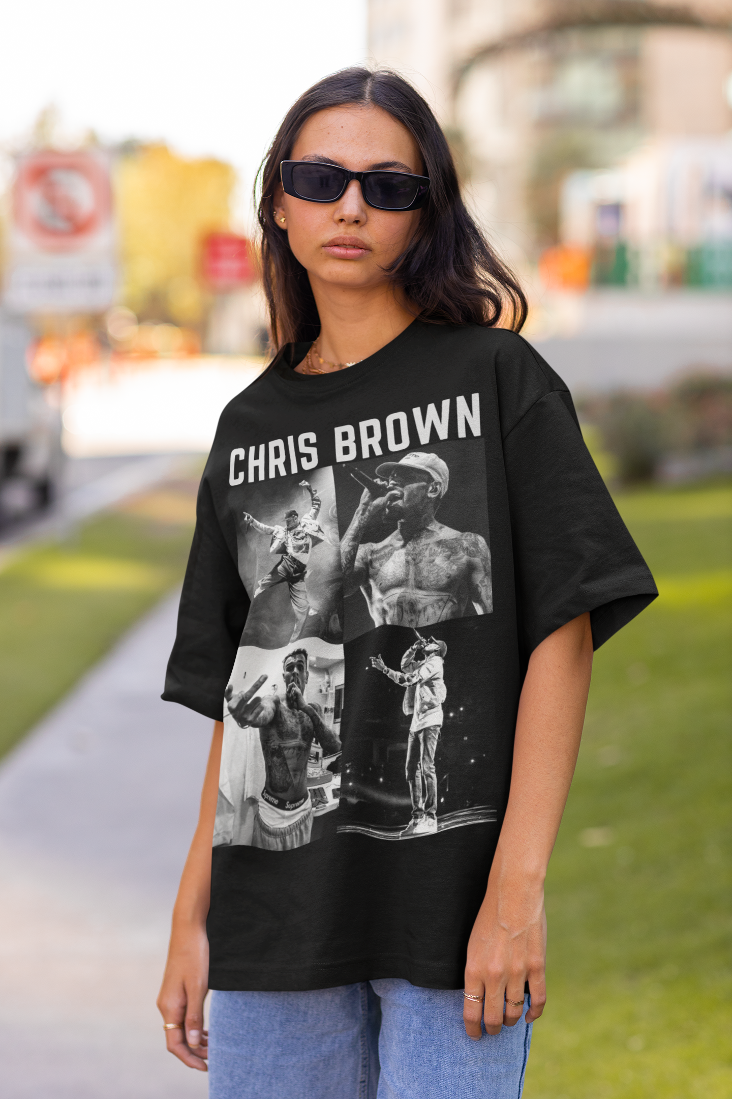 black and brown t shirt