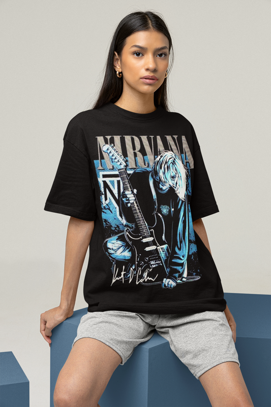 Women's Oversized T-shirt in Black - Niravana CAPTCHA